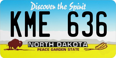 ND license plate KME636