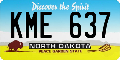 ND license plate KME637