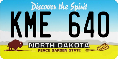 ND license plate KME640