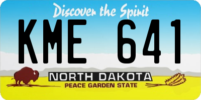 ND license plate KME641