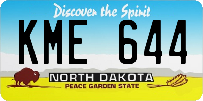 ND license plate KME644