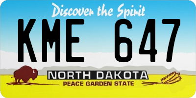 ND license plate KME647