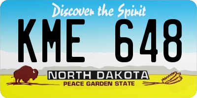 ND license plate KME648
