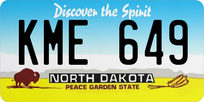 ND license plate KME649