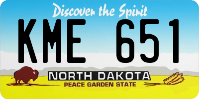 ND license plate KME651