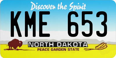 ND license plate KME653