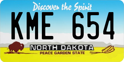ND license plate KME654