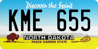ND license plate KME655