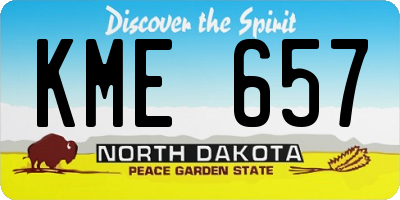 ND license plate KME657