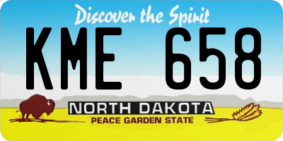 ND license plate KME658