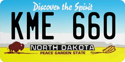 ND license plate KME660