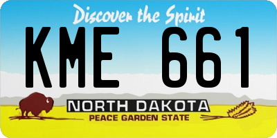 ND license plate KME661