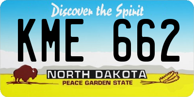 ND license plate KME662
