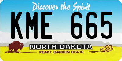 ND license plate KME665