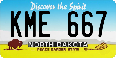 ND license plate KME667