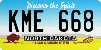 ND license plate KME668