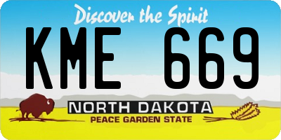 ND license plate KME669