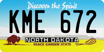 ND license plate KME672