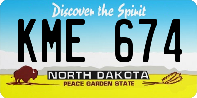 ND license plate KME674
