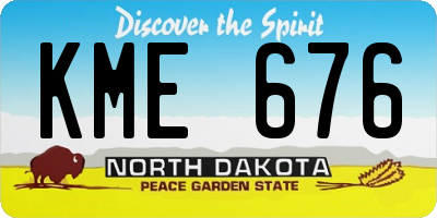 ND license plate KME676