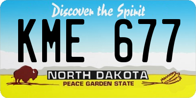 ND license plate KME677