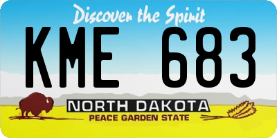 ND license plate KME683