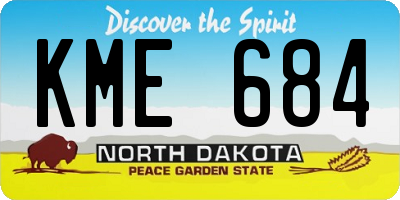 ND license plate KME684