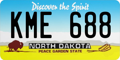 ND license plate KME688