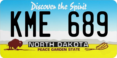 ND license plate KME689