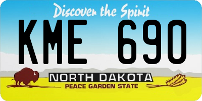 ND license plate KME690
