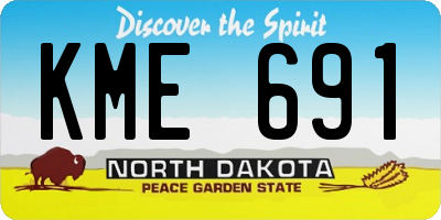 ND license plate KME691