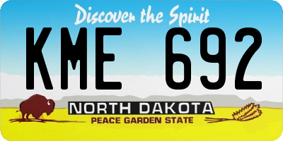 ND license plate KME692