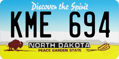 ND license plate KME694