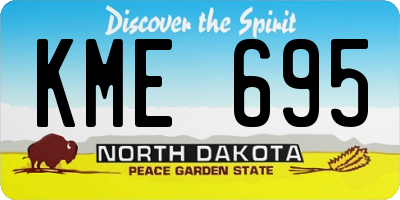 ND license plate KME695