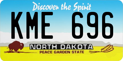 ND license plate KME696