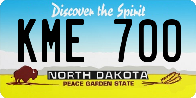 ND license plate KME700