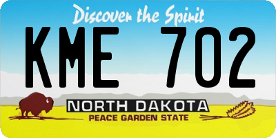 ND license plate KME702