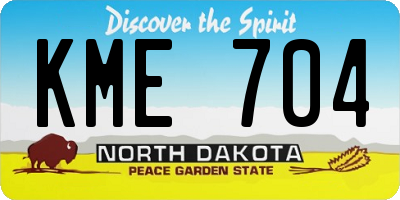 ND license plate KME704