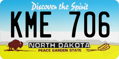 ND license plate KME706