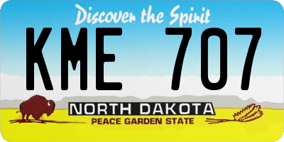 ND license plate KME707