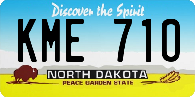 ND license plate KME710