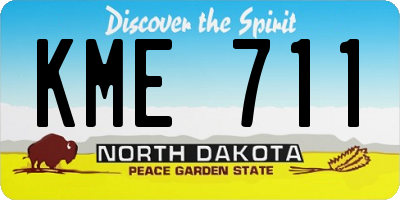 ND license plate KME711