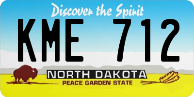 ND license plate KME712