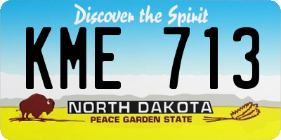 ND license plate KME713