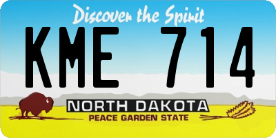 ND license plate KME714
