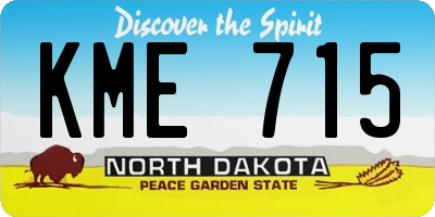 ND license plate KME715