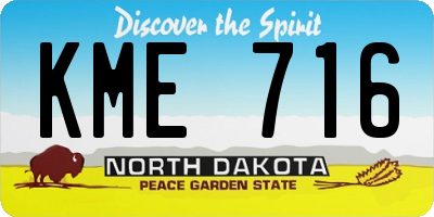 ND license plate KME716