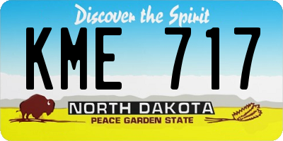 ND license plate KME717