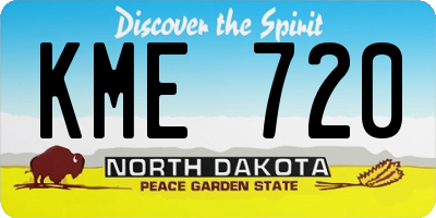 ND license plate KME720