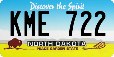 ND license plate KME722